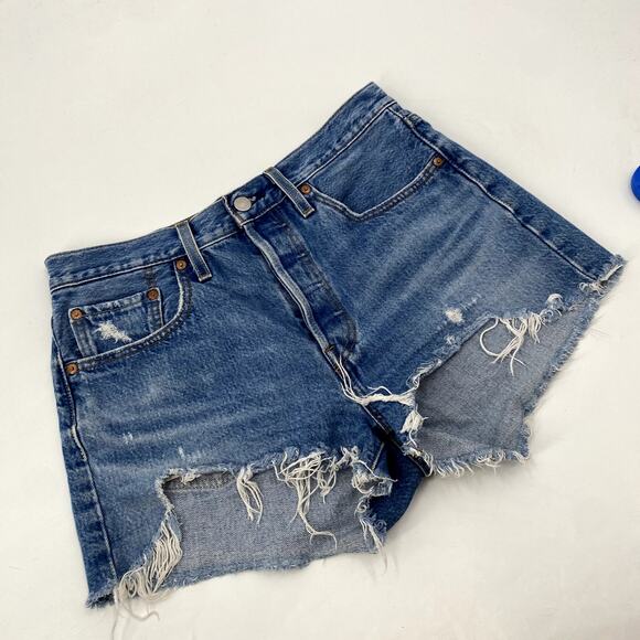 Levi's Distressed Denim Shorts - Picture 2 of 5